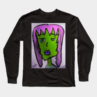 Green version of Blonde Lady Long Sleeve T-Shirt